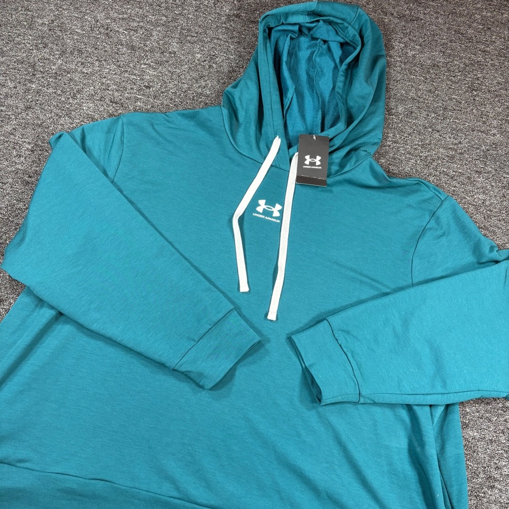 Under Armour Hoodie Womens 3X Teal Blue Loose Fit Pullover NEW